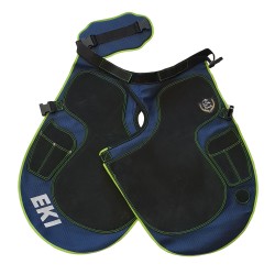 DELANTAL EKI FIBRA AZUL CON VERDE